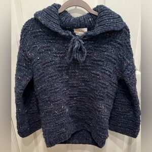 Vtg EL CORTE INGLÉS DUX RAFEL SPAIN HEAVY Wool Knit Pullover Sweater Blue 46/14